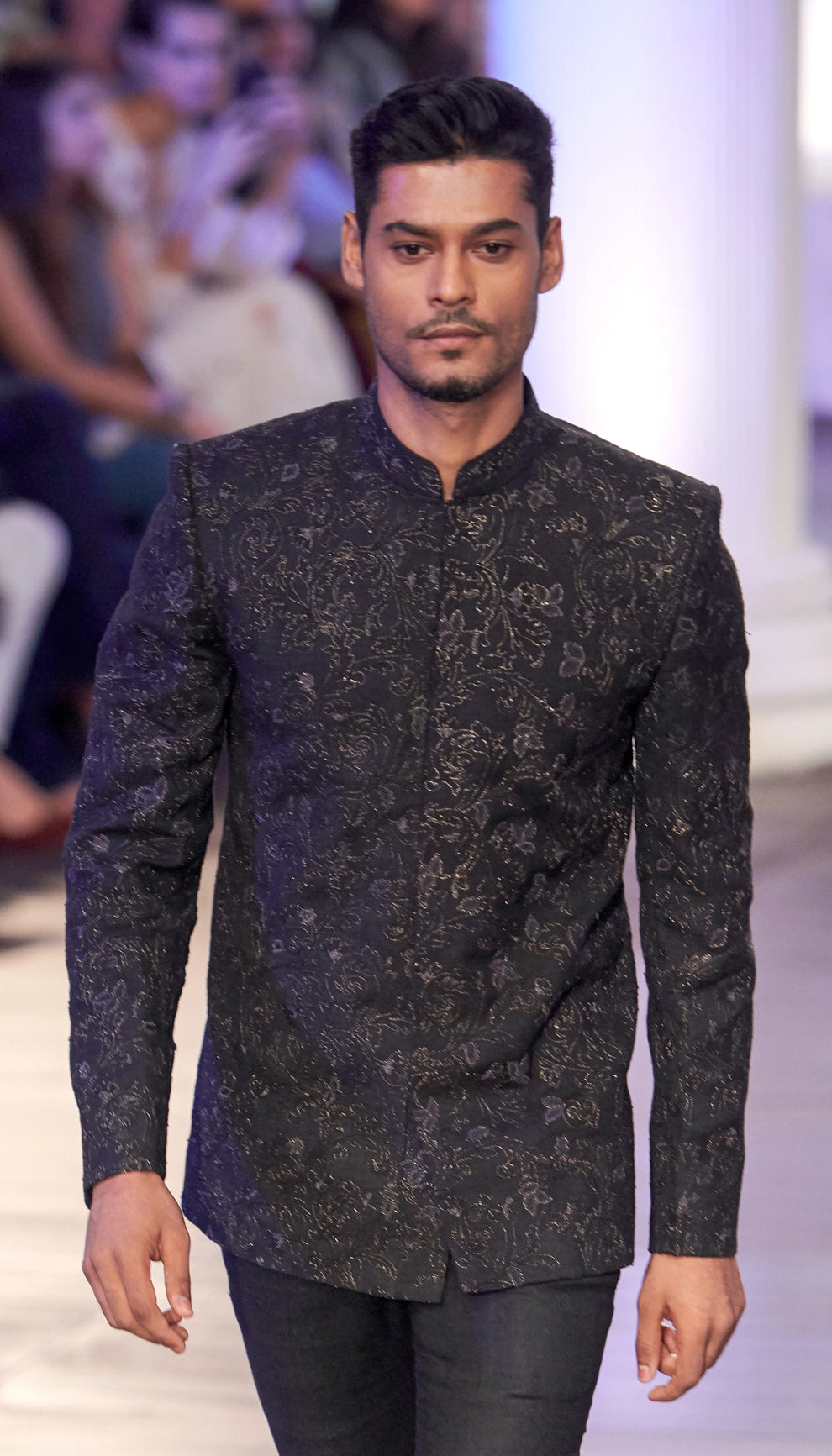 Black Matka Silk Cocktail Bandhgala