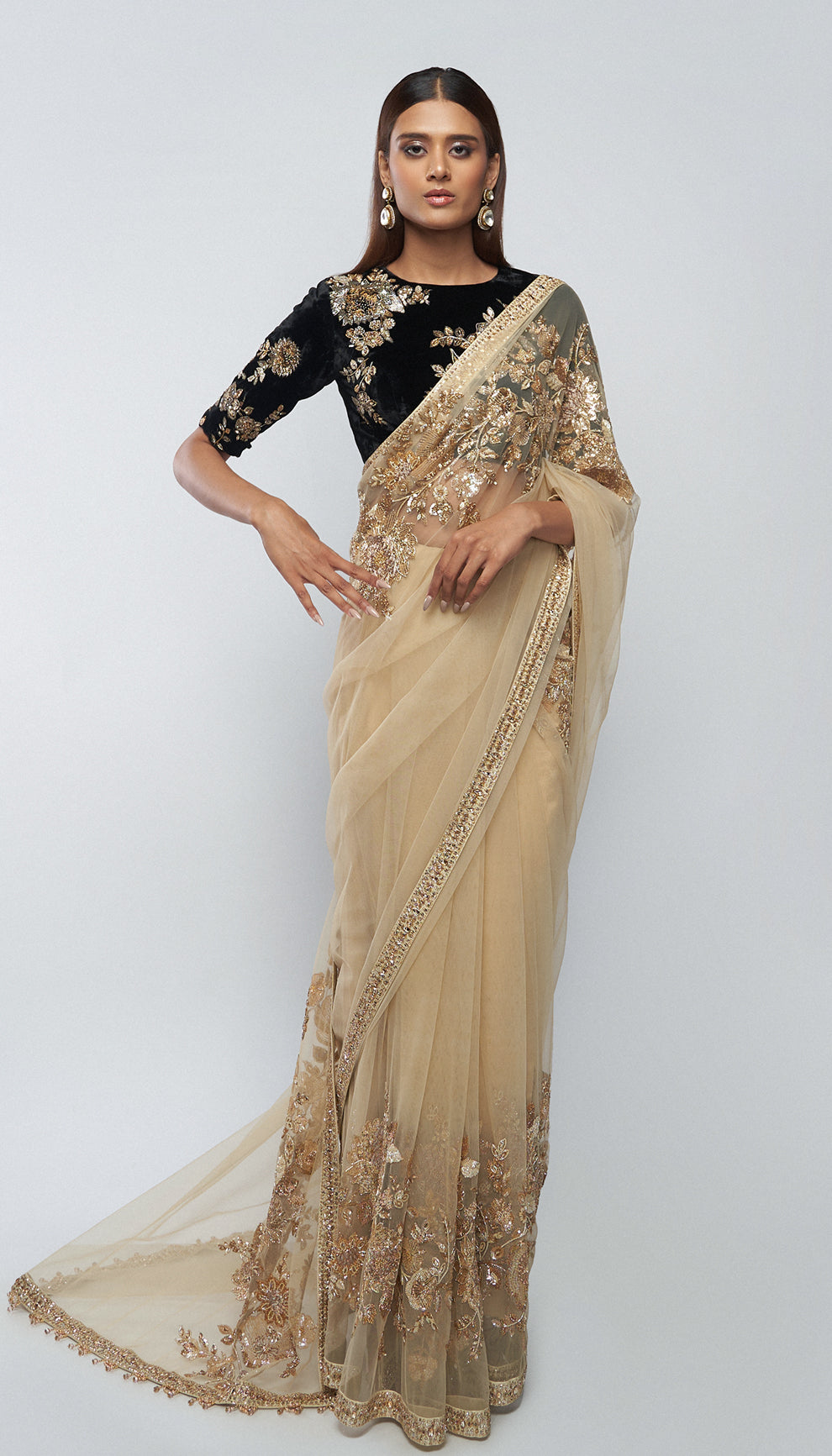 The Magnolia Border Saree