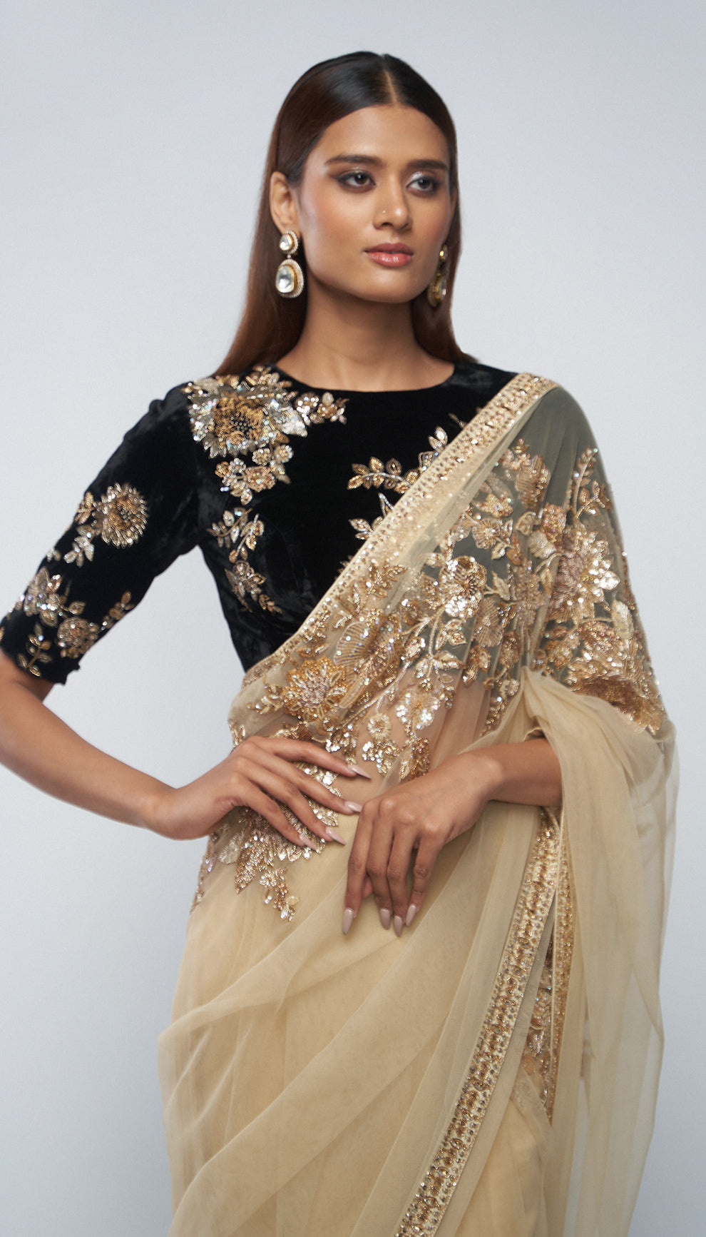 The Magnolia Border Saree