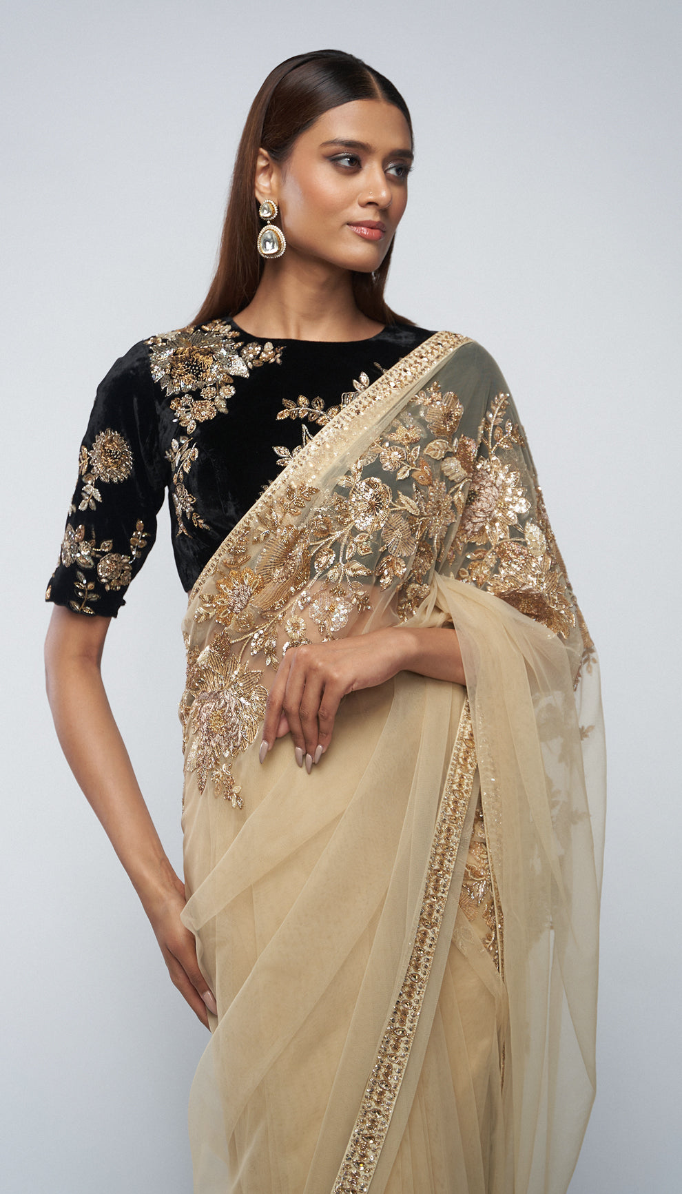 The Magnolia Border Saree