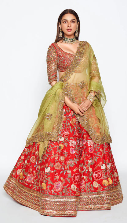 Aditi Rao Hydari in Bageecha Lehenga by Shyamal & Bhumika