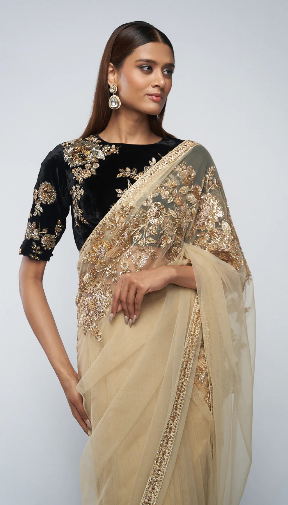The Magnolia Border Saree