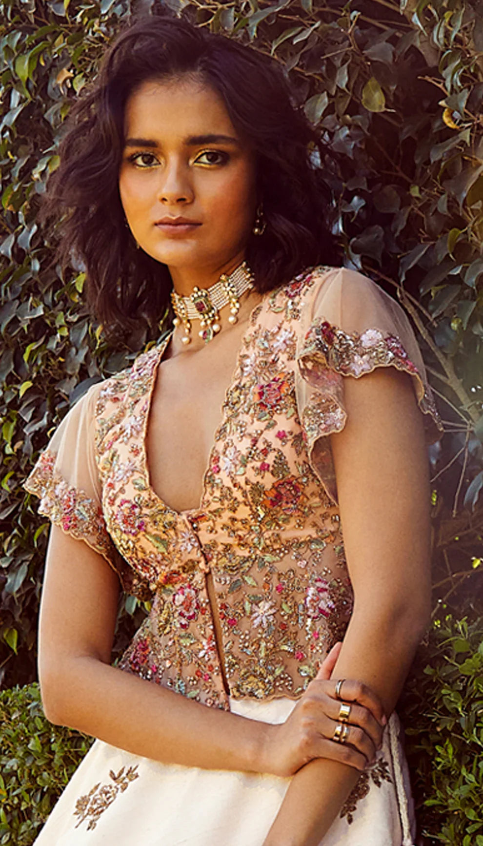 Ivory Lehenga with Peplum